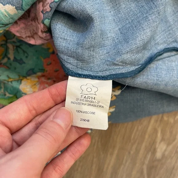 FARM Rio Teal Floral Embroidered Midi Dress - Picture 8 of 8